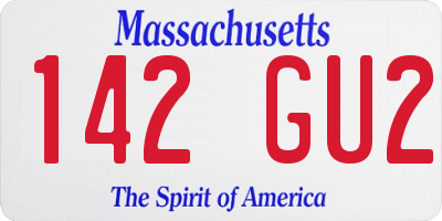 MA license plate 142GU2