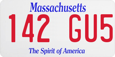 MA license plate 142GU5
