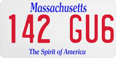 MA license plate 142GU6