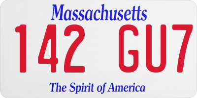 MA license plate 142GU7