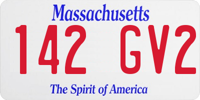 MA license plate 142GV2