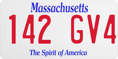 MA license plate 142GV4