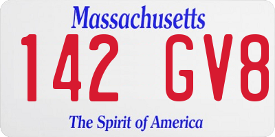 MA license plate 142GV8