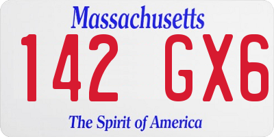 MA license plate 142GX6