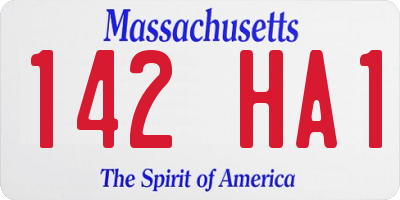 MA license plate 142HA1