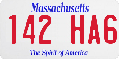 MA license plate 142HA6