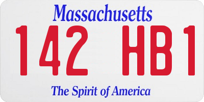 MA license plate 142HB1
