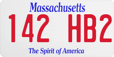 MA license plate 142HB2