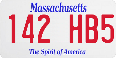 MA license plate 142HB5