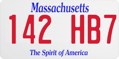 MA license plate 142HB7