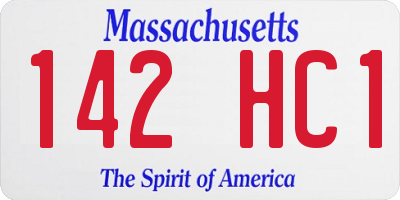 MA license plate 142HC1
