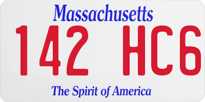 MA license plate 142HC6