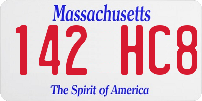 MA license plate 142HC8