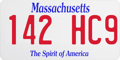 MA license plate 142HC9