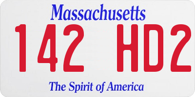 MA license plate 142HD2