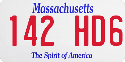MA license plate 142HD6