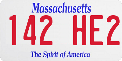 MA license plate 142HE2