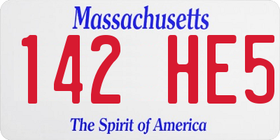 MA license plate 142HE5