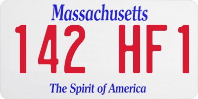 MA license plate 142HF1