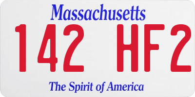 MA license plate 142HF2
