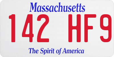 MA license plate 142HF9