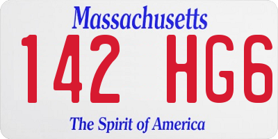 MA license plate 142HG6