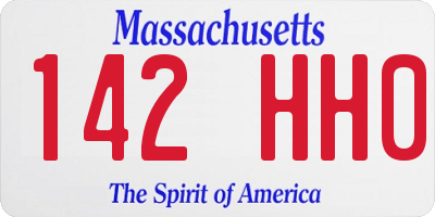 MA license plate 142HH0