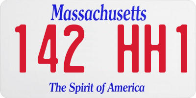 MA license plate 142HH1