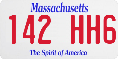 MA license plate 142HH6