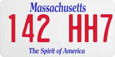 MA license plate 142HH7