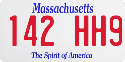 MA license plate 142HH9