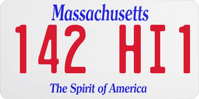 MA license plate 142HI1