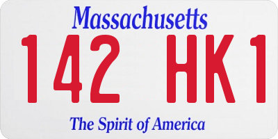 MA license plate 142HK1