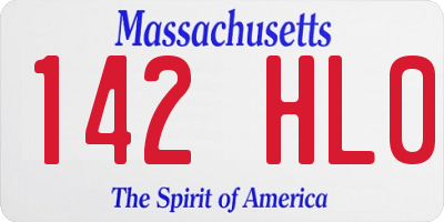 MA license plate 142HL0