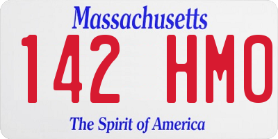 MA license plate 142HM0