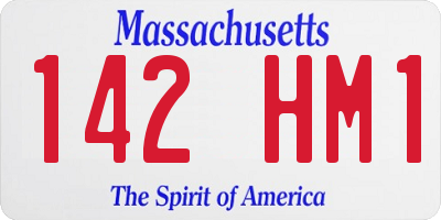 MA license plate 142HM1