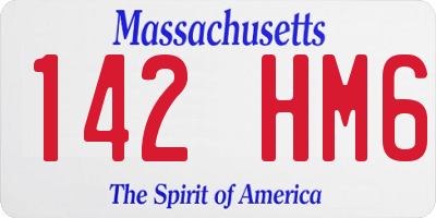 MA license plate 142HM6