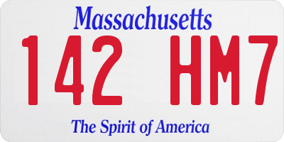 MA license plate 142HM7