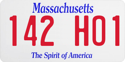 MA license plate 142HO1