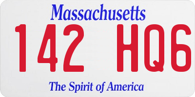 MA license plate 142HQ6