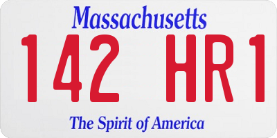 MA license plate 142HR1