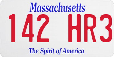 MA license plate 142HR3