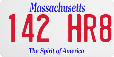 MA license plate 142HR8