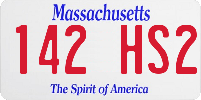 MA license plate 142HS2