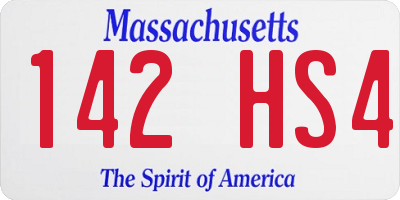 MA license plate 142HS4