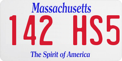 MA license plate 142HS5