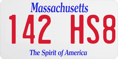 MA license plate 142HS8