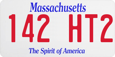MA license plate 142HT2