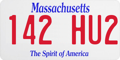 MA license plate 142HU2