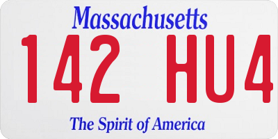MA license plate 142HU4